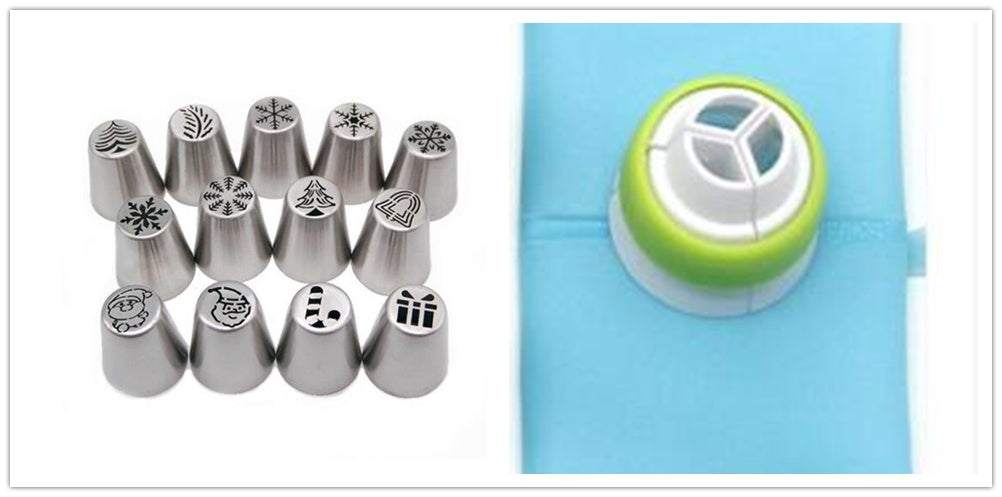 3 in one LIMITED EDITION CHRISTMAS STYLE Stainless Steel Cake Decorating Nozzle