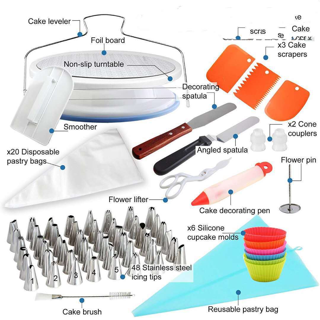 90-piece cake turntable set