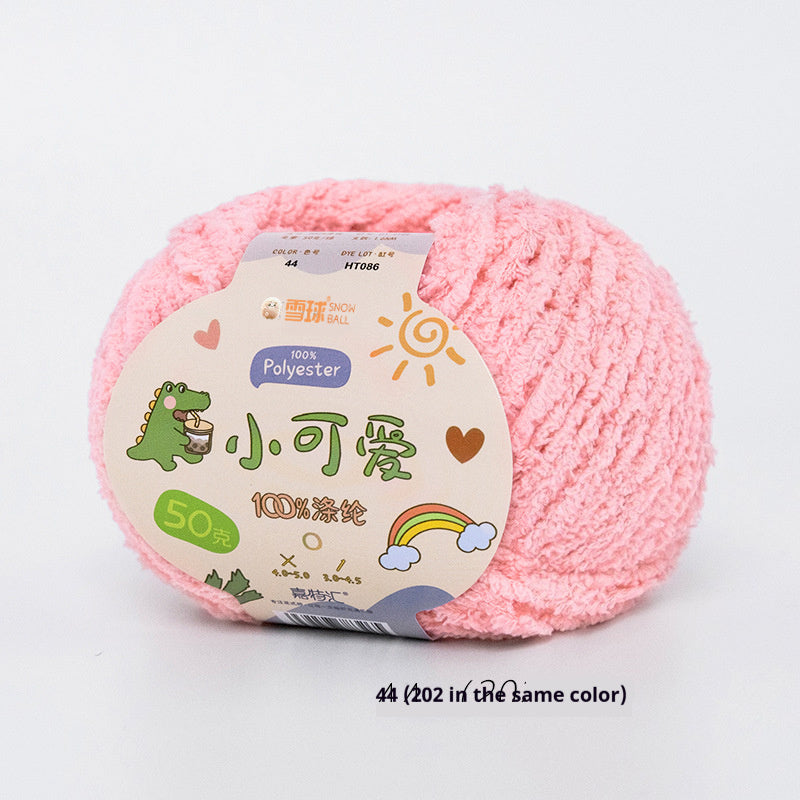 Snowball Cute Wool Ball Love Thread Diy Hand-woven 3-strand Short Velvet Crochet Doll 50g