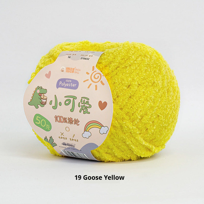 Snowball Cute Wool Ball Love Thread Diy Hand-woven 3-strand Short Velvet Crochet Doll 50g