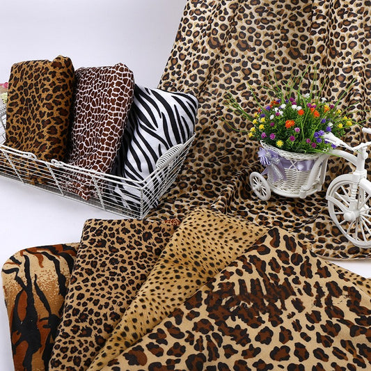 Short Plush Animal Print Fabric