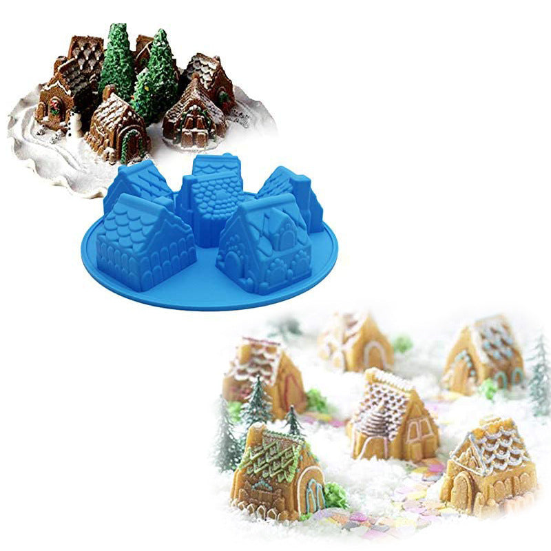 Silicone 3D Christmas Gingerbread House Cake Mold