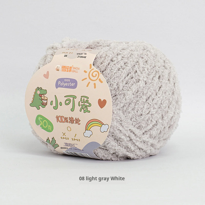 Snowball Cute Wool Ball Love Thread Diy Hand-woven 3-strand Short Velvet Crochet Doll 50g