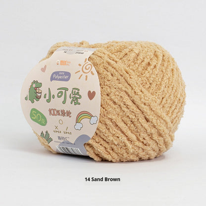 Snowball Cute Wool Ball Love Thread Diy Hand-woven 3-strand Short Velvet Crochet Doll 50g