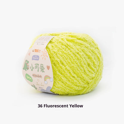 Snowball Cute Wool Ball Love Thread Diy Hand-woven 3-strand Short Velvet Crochet Doll 50g