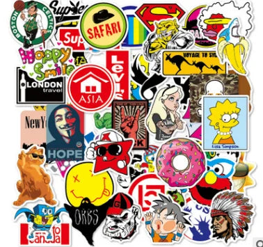 100 Pieces Rock Sticker Music Retro Band Graffiti