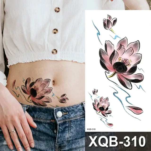 Rose Sticker Flower Belly Body Tattooo