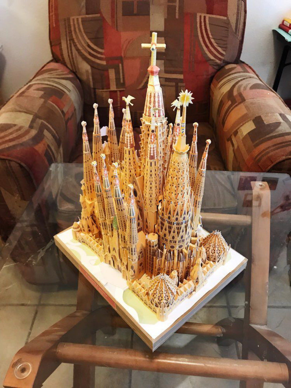 Spain Sagrada Familia DIY 3D Paper Model Building Kit Cardboard Art Crafts Child Educational Puzzle Toys