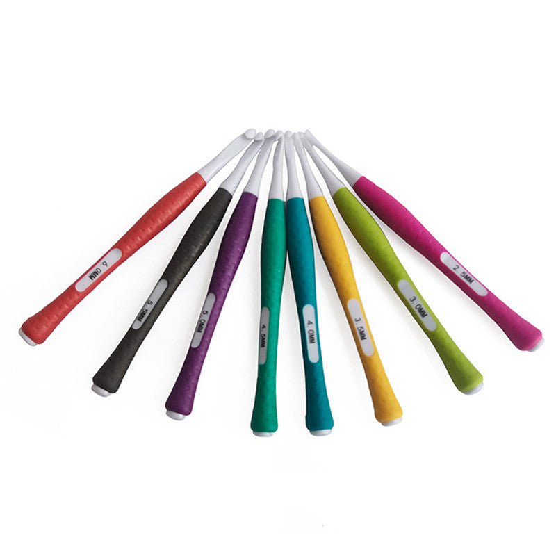 Soft Handle Plastic Crochet Hook Light 8 Crochet Hook Set