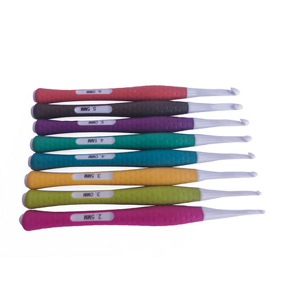 Soft Handle Plastic Crochet Hook Light 8 Crochet Hook Set