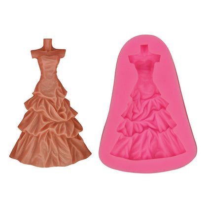 Silicone Mold For Princess Bride Wedding Dress Fondant Cake