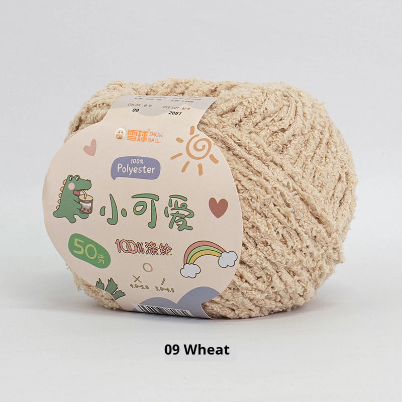 Snowball Cute Wool Ball Love Thread Diy Hand-woven 3-strand Short Velvet Crochet Doll 50g