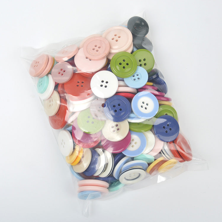 Round Mixed Color Resin DIY Handmade Art Button Flower Packaging