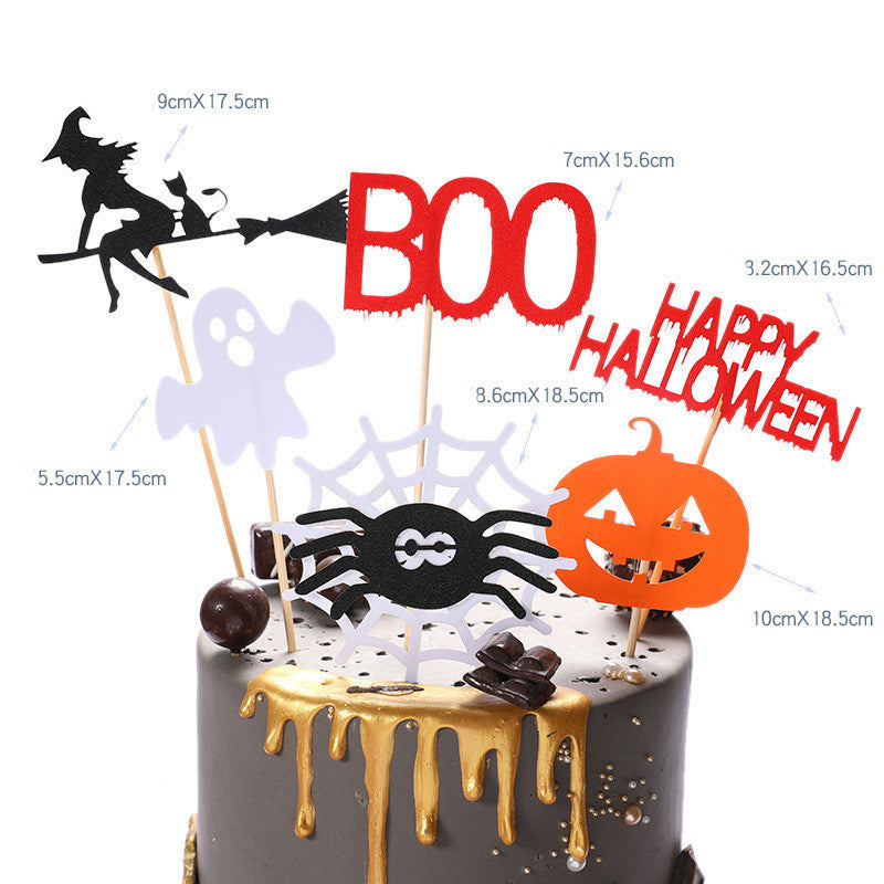 Stylish Halloween Decoration Birthday Cake Card