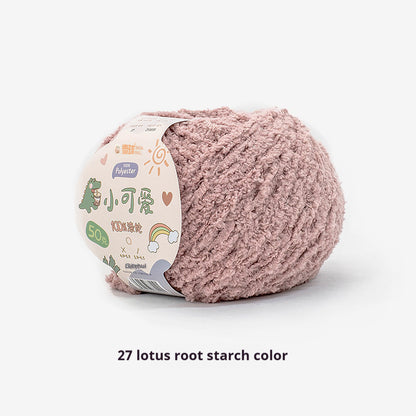 Snowball Cute Wool Ball Love Thread Diy Hand-woven 3-strand Short Velvet Crochet Doll 50g