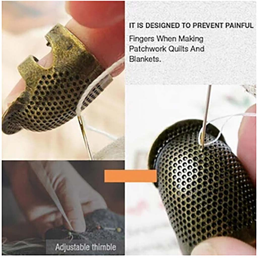 Thicken Adjustable Finger Thimble Hoop Cover For Sewing Tools