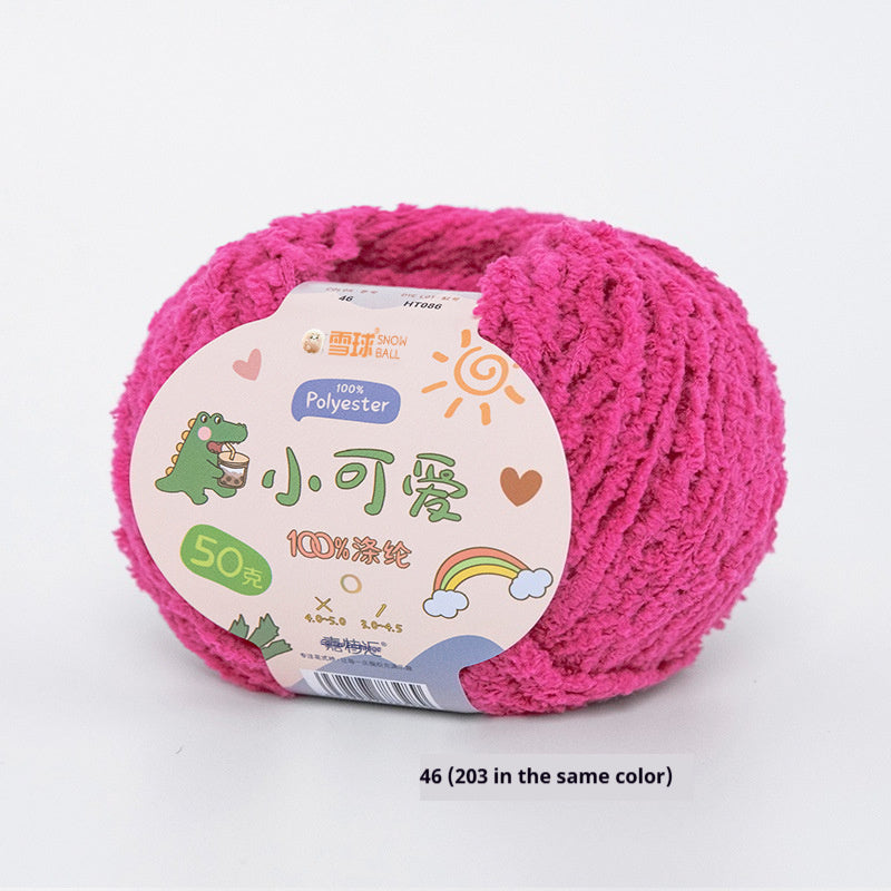 Snowball Cute Wool Ball Love Thread Diy Hand-woven 3-strand Short Velvet Crochet Doll 50g