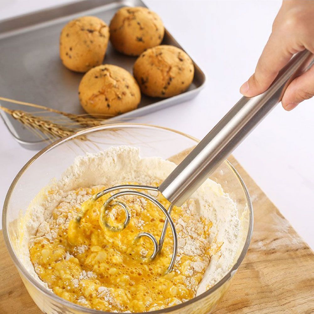 Stainless Steel Whisk Flour Coil Stirrer Egg-Beater Stick Baking Tool Hand Whisk Egg Mixer Blender Cake Baking Kitchen Tool