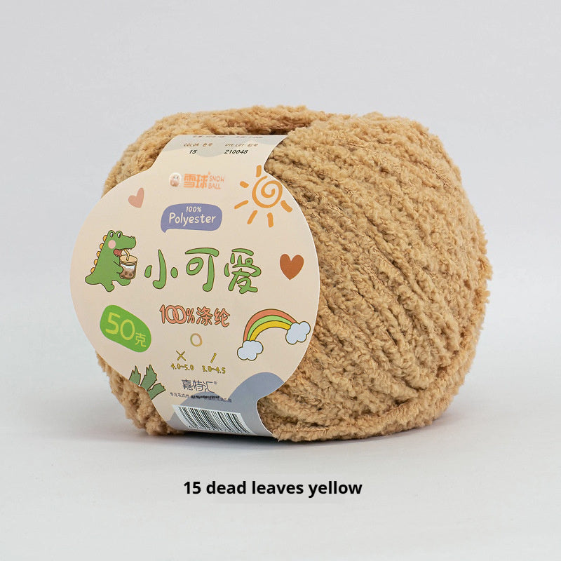 Snowball Cute Wool Ball Love Thread Diy Hand-woven 3-strand Short Velvet Crochet Doll 50g