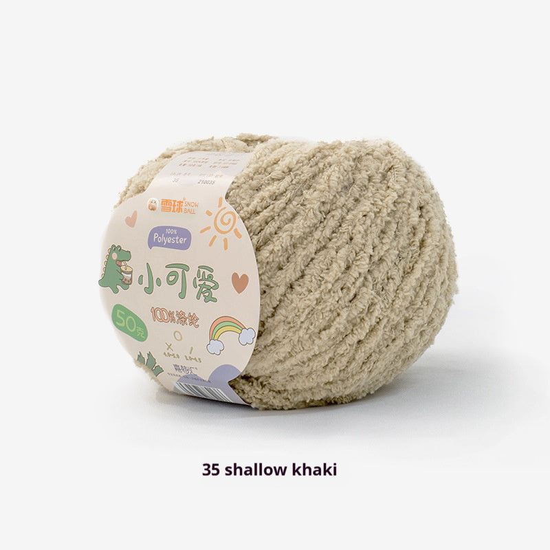 Snowball Cute Wool Ball Love Thread Diy Hand-woven 3-strand Short Velvet Crochet Doll 50g