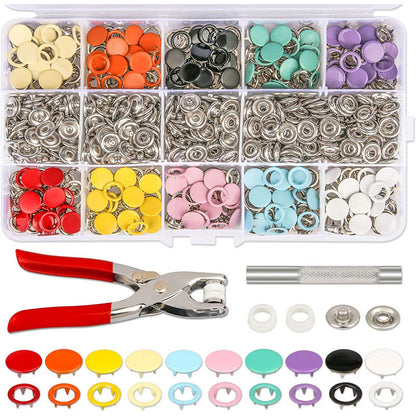 Snap Fastener Hollow Color Button Set