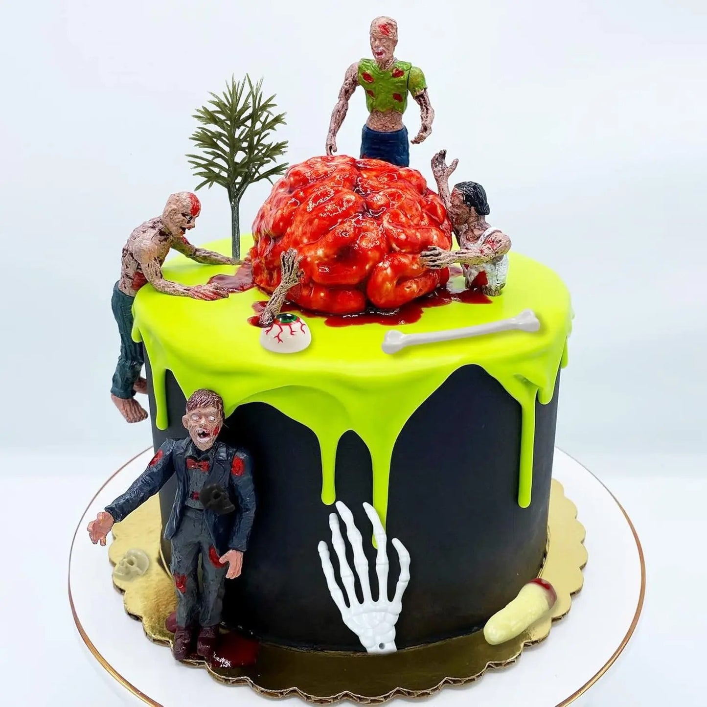 17 Pieces Zombie Cake Decoration Horror Zombie Theme Party Decoration