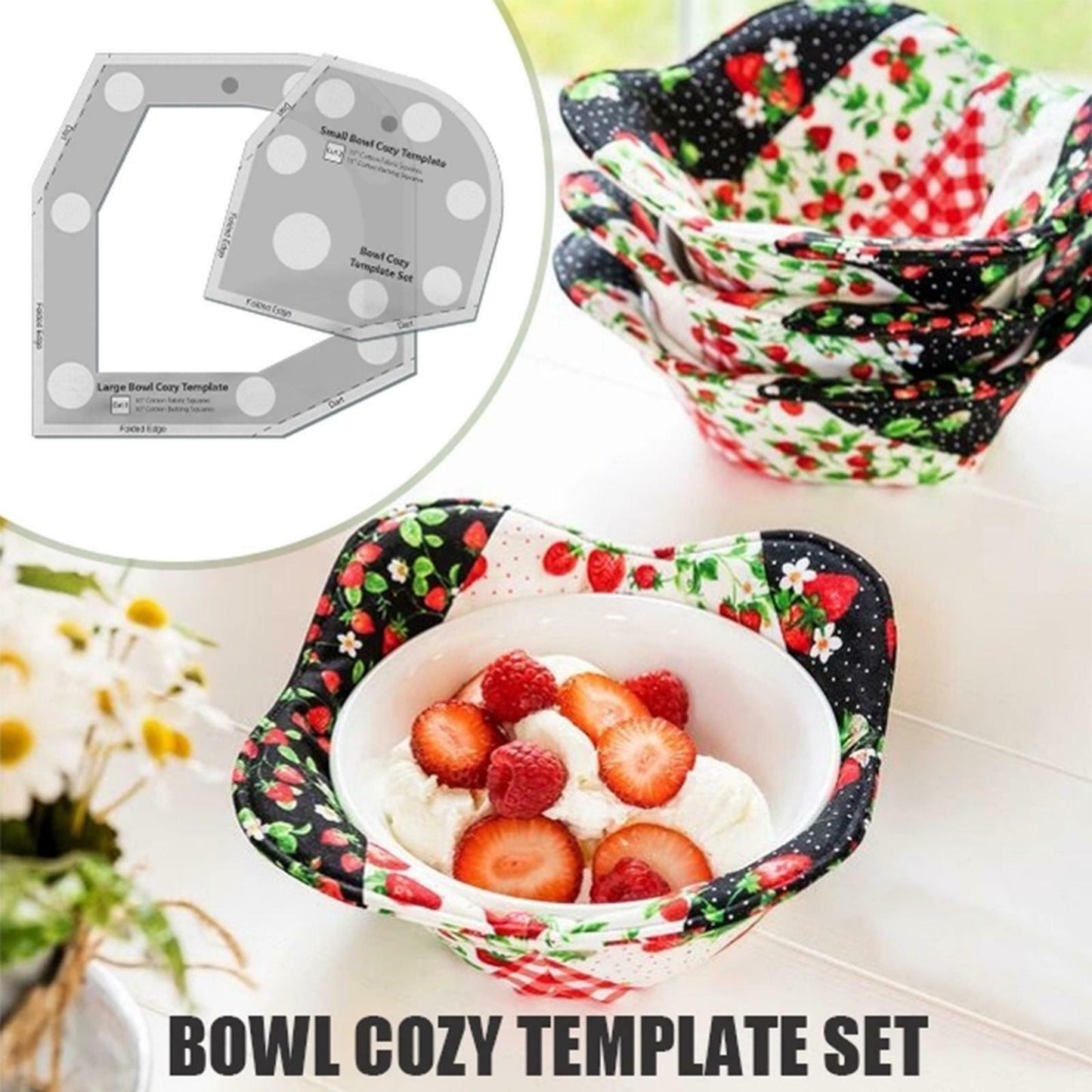 Acrylic Patchwork Ruler Bowl Cozy Template Sewing