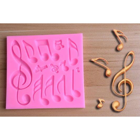 Two Large And Small Musical Notation Fondant Cake Silicone Molds