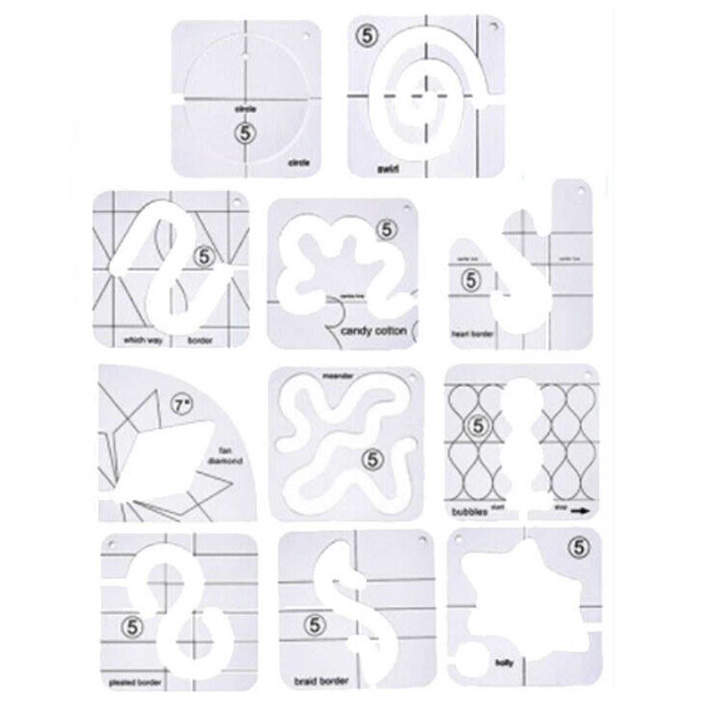 Acrylic Sewing Patchwork Ruler Shaped Hollow Sewing Template