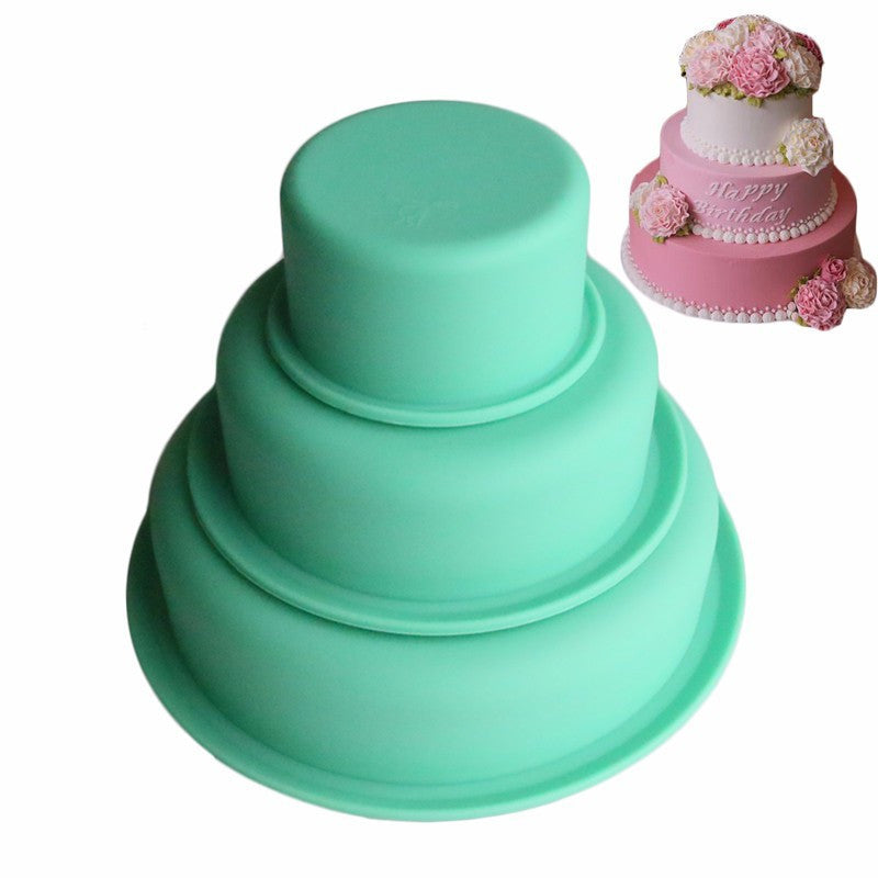 Three-layer Round Pizza Cake Chassis Silicone Mold