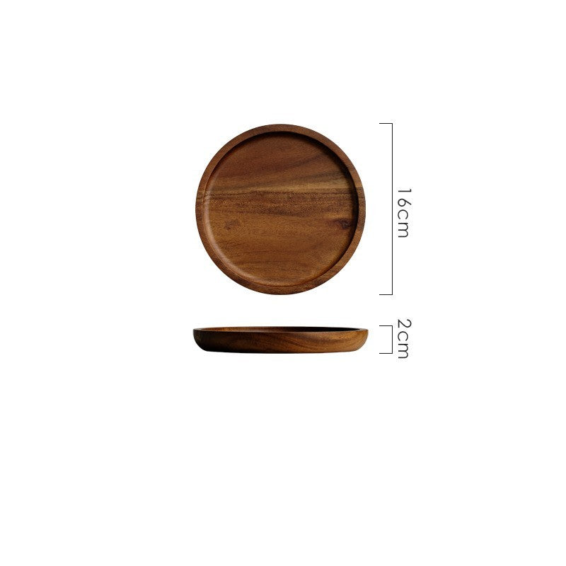 Wooden Circular Japanese Storage Cake Tray