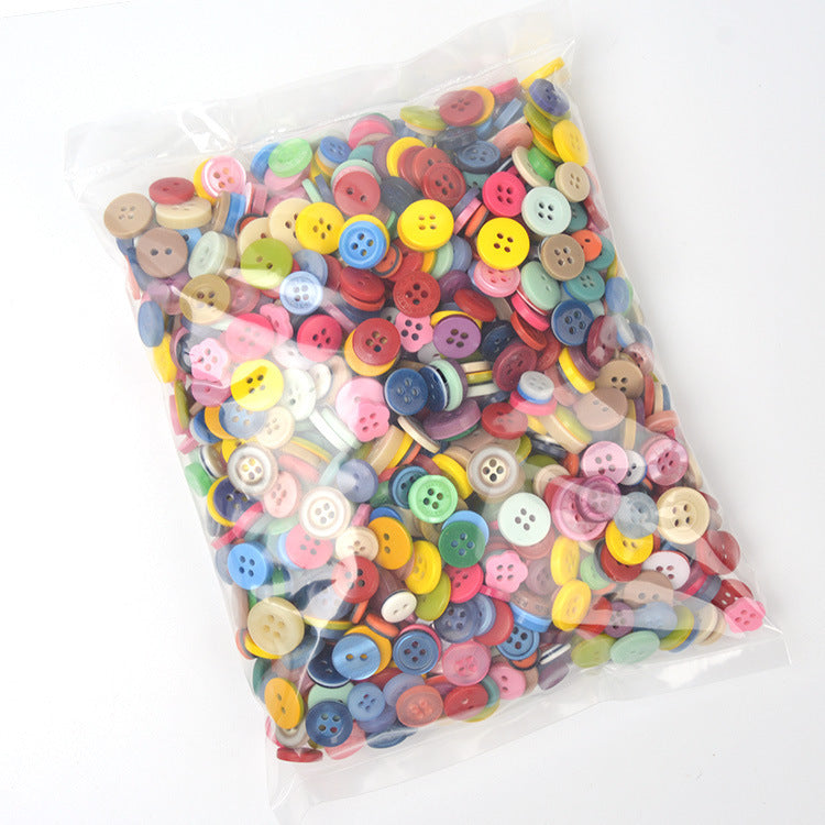 Round Mixed Color Resin DIY Handmade Art Button Flower Packaging