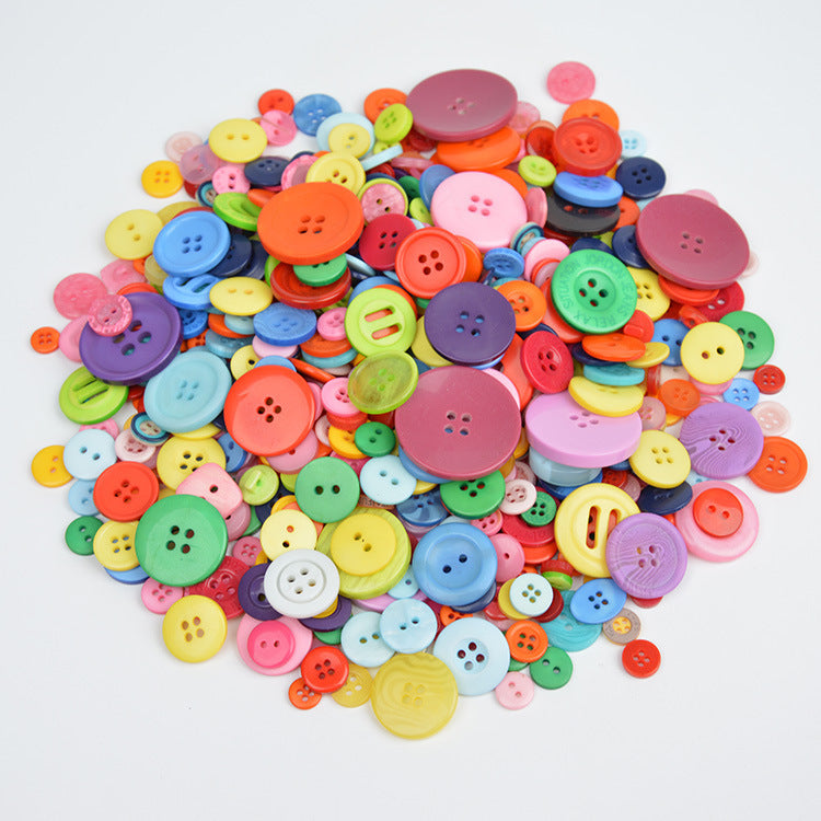 Round Mixed Color Resin DIY Handmade Art Button Flower Packaging