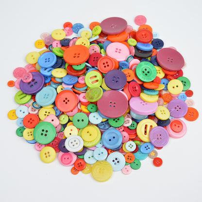 Round Mixed Color Resin DIY Handmade Art Button Flower Packaging