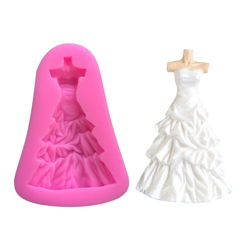 Silicone Mold For Princess Bride Wedding Dress Fondant Cake