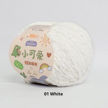 Snowball Cute Wool Ball Love Thread Diy Hand-woven 3-strand Short Velvet Crochet Doll 50g