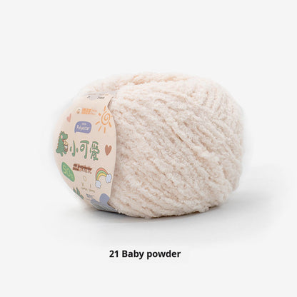 Snowball Cute Wool Ball Love Thread Diy Hand-woven 3-strand Short Velvet Crochet Doll 50g