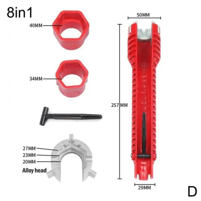 8-In-1 Multifunctional Plumbing Wrench Tool