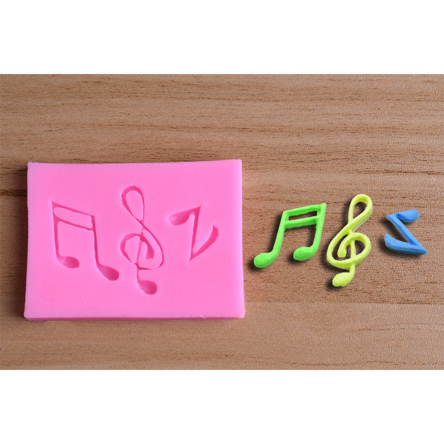 Two Large And Small Musical Notation Fondant Cake Silicone Molds