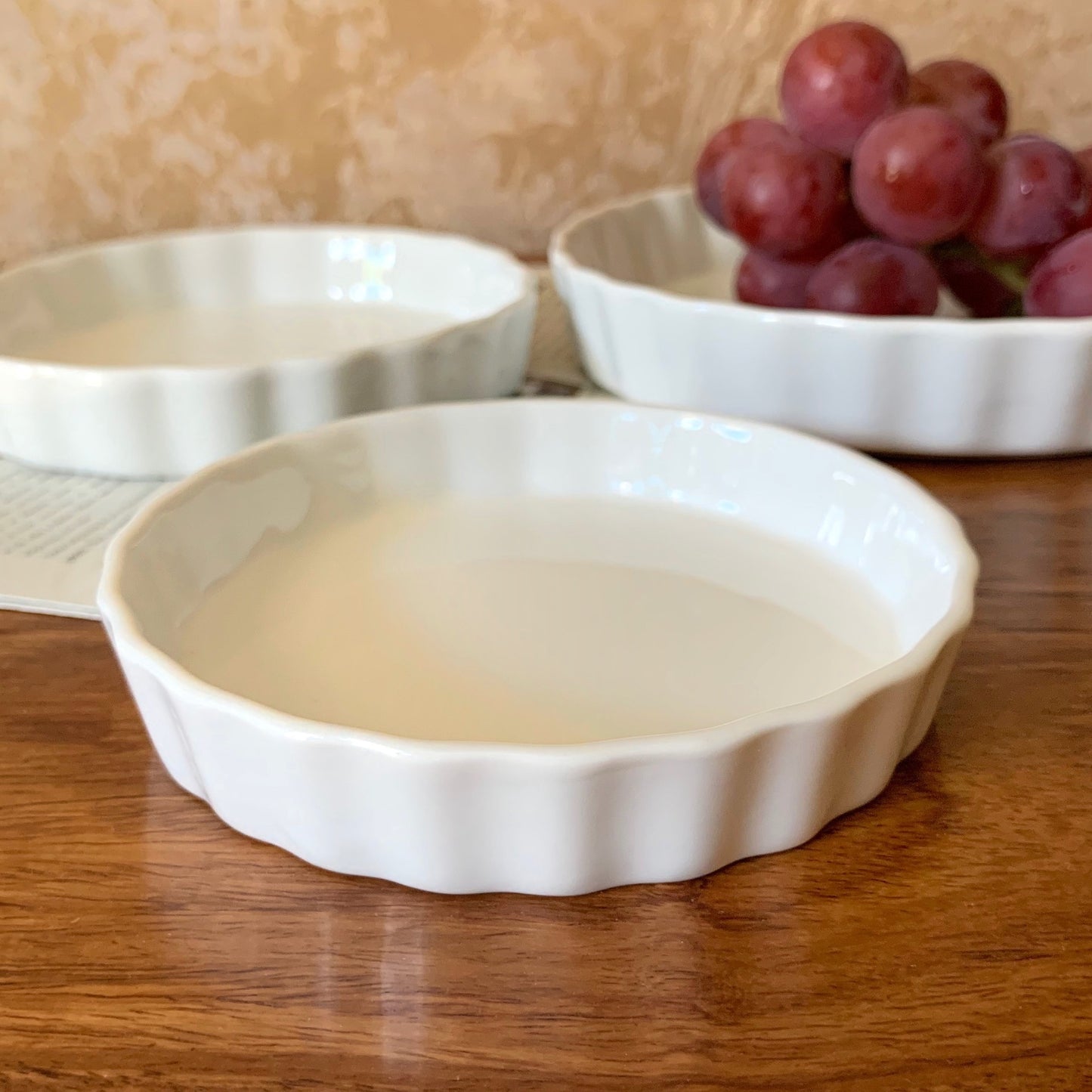 Striped Fruit Salad Plate Cake Bread Pudding Oven Bakeware