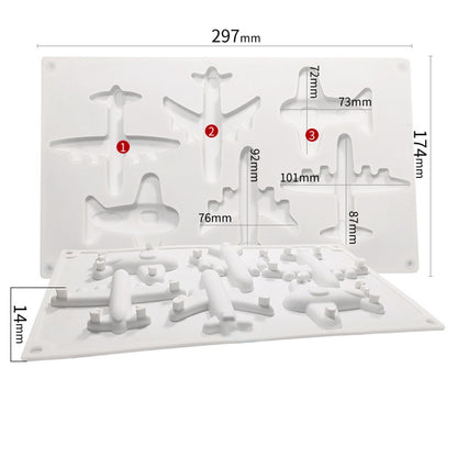 Silicone 6 Airplane Cake Mousse Mould