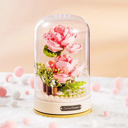 Romantic Music Box Building Blocks Flowers