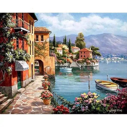 Romantic Harbour Painting By Numbers